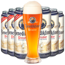 Kit de Cervejas Benediktiner Weissbier - Compre 6 e Leve Copo (Pré-Venda)