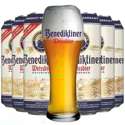Imagem de Kit de Cervejas Benediktiner Weissbier - Compre 6 e Leve Copo (Pré-Venda)