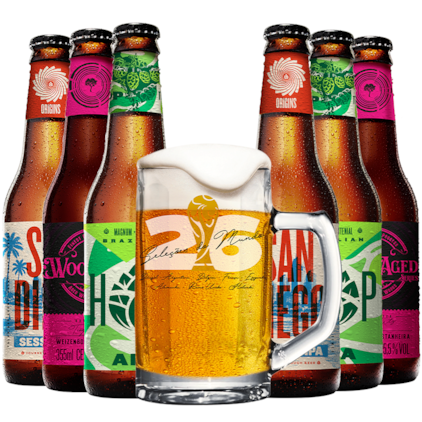 Kit de Cervejas Brasil Cervejeiro - Compre 6 e Leve Caneca Exclusiva