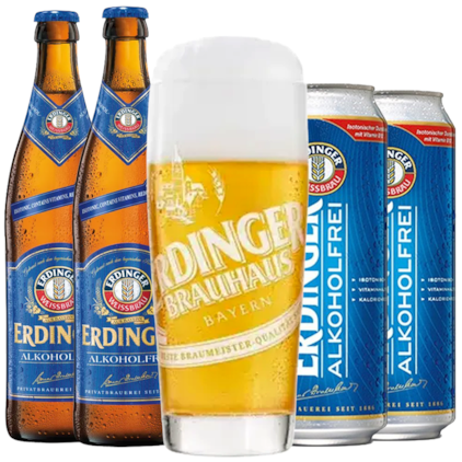 Kit de Cervejas Erdinger Alkoholfrei - Compre 4 e Leve Copo Imagem de Kit de Cervejas Erdinger Alkoholfrei - Compre 4 e Leve Copo