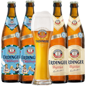 Kit de Cervejas Erdinger Garrafa - Compre 4 e Leve Copo