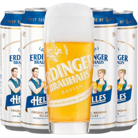 Kit de Cervejas Erdinger Helles - Compre 4 e Leve Copo