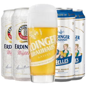Kit de Cervejas Erdinger Lata - Compre 4 e Leve Copo