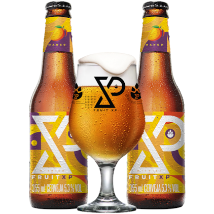 Kit de Cervejas Fruit XP Witbier Mango - Compre 2 e Leve Taça Imagem de Kit de Cervejas Fruit XP Witbier Mango - Compre 2 e Leve Taça