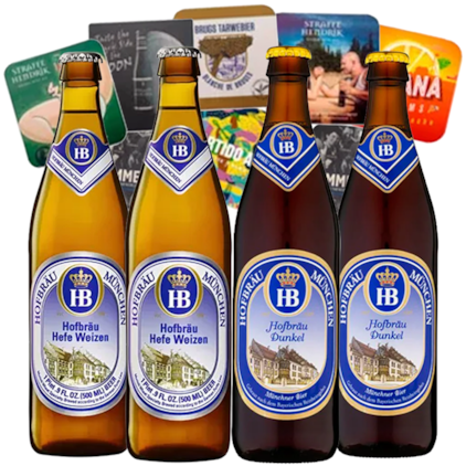 Kit de Cervejas Hofbrau - Compre 2 e Leve 4 + Kit de Bolachas Grátis Imagem de Kit de Cervejas Hofbrau - Compre 2 e Leve 4 + Kit de Bolachas Grátis