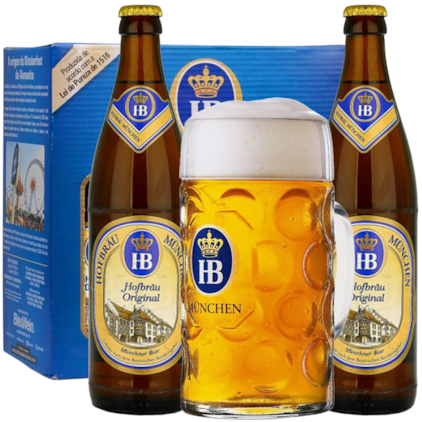 Kit de Cervejas Hofbrau Original - 2 Cervejas + Caneca Imagem de Kit de Cervejas Hofbrau Original - 2 Cervejas + Caneca