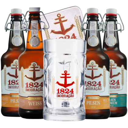 Kit de Cervejas Imigração Com Caneca e Bolacha Grátis