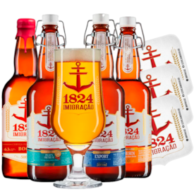 Kit de Cervejas Imigração com Taça e Bolachas Grátis