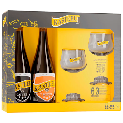 Imagem de Kit de Cervejas Kasteel Cuvée + Tripel - 2 Cervejas e 2 Taças