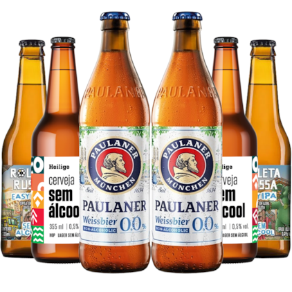 Imagem de Kit de Cervejas Kit Happy Hour Zero Álcool - Compre 4 e Leve 6