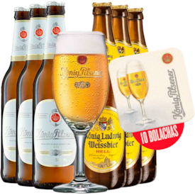Kit de Cervejas Konig - Compre 6 e Leve Taça + Kit de Bolachas (Pré- Venda)