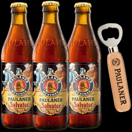 Imagem de Kit de Cervejas Paulaner Salvator - Compre 3 e Leve Abridor