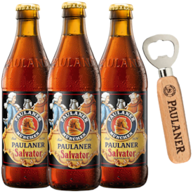 Kit de Cervejas Paulaner Salvator - Compre 3 e Leve Abridor
