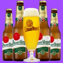Kit de Cervejas Pilsner Urquell - Compre 4 e Ganhe Taça Exclusiva (Pré-Venda)