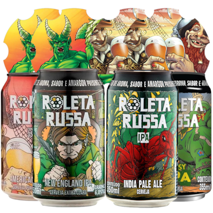 Kit de Cervejas Roleta Russa com Kit de Bolachas Grátis Imagem de Kit de Cervejas Roleta Russa com Kit de Bolachas Grátis