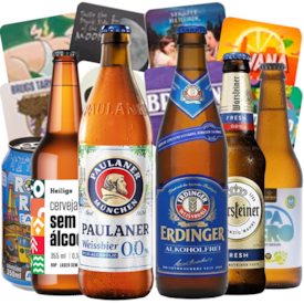 Kit de Cervejas Sem Álcool - Compre 4 e Leve 6 + pack de Bolachas Aleatórias