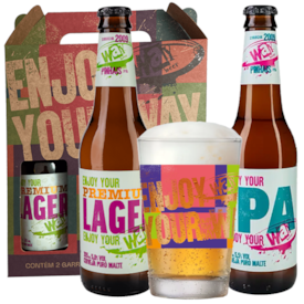 Kit de Cervejas Way Beer IPA e Premium Lager Com Copo