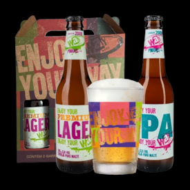 Kit de Cervejas Way Beer IPA e Premium Lager Com Copo