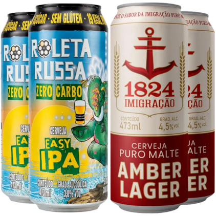 Kit de Cervejas Zero Carbo - Compre 3 e Leve 4