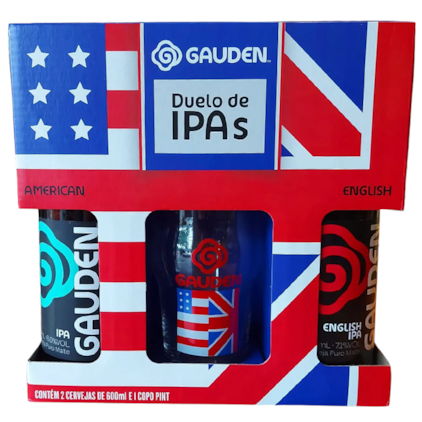 Kit Gauden Duelo de IPAS - 2 Garrafas + Copo Original Personalizado Imagem de Kit Gauden Duelo de IPAS - 2 Garrafas + Copo Original Personalizado