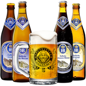 Kit Hofbrau Degustação Alemã Com Cerveja e Caneca Grátis