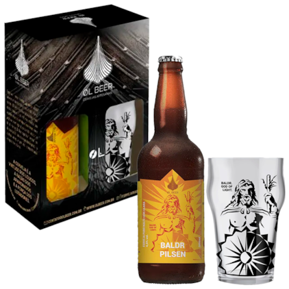 Imagem de Kit Old Beer Baldr Pilsen Garrafa 500ml + Copo Original da Marca