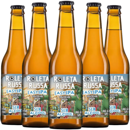 Kit Roleta Russa Easy IPA Sem Álcool e Sem Glúten Garrafa - Compre 3 e Leve 5 Imagem de Kit Roleta Russa Easy IPA Sem Álcool e Sem Glúten Garrafa - Compre 3 e Leve 5