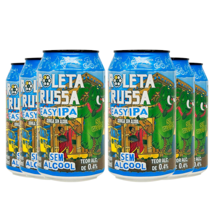 Imagem de Kit Roleta Russa Easy IPA Sem Álcool e Sem Glúten Lata - Compre 4 e Leve 6
