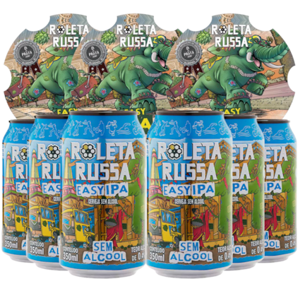 Kit Roleta Russa Easy IPA Sem Álcool e Sem Glúten Lata - Compre 4 e Leve 6