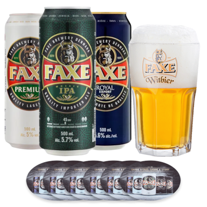 Imagem de Kit Seleção de Faxe - Compre 3 Cervejas e Leve Copo +Kit de Bolachas