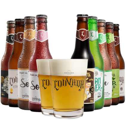 Imagem de Kit Seleção de Cervejas Louvada Com 2 Copos Grátis
