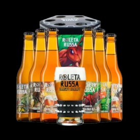 Kit Tambor Cervejas Roleta Russa Garrafa + Copo Oficial da Marca