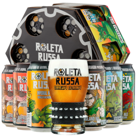 Kit Tambor Roleta Russa 6 Cervejas + Copo Original da Marca