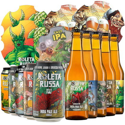 Imagem de Pack Roleta Russa - 10 Cervejas + Kit de Bolachas 35% OFF