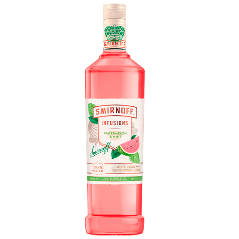 Vodka Smirnoff Infusions Melancia e Menta Garrafa 998ml Clube Do Malte